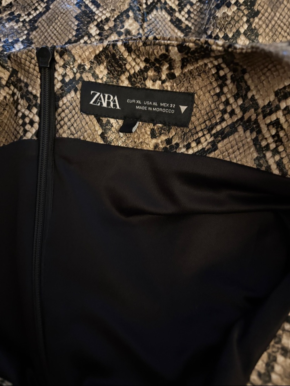Zara Snake Print Slip Dress in Neutral Tones - Picture 3 of 4
